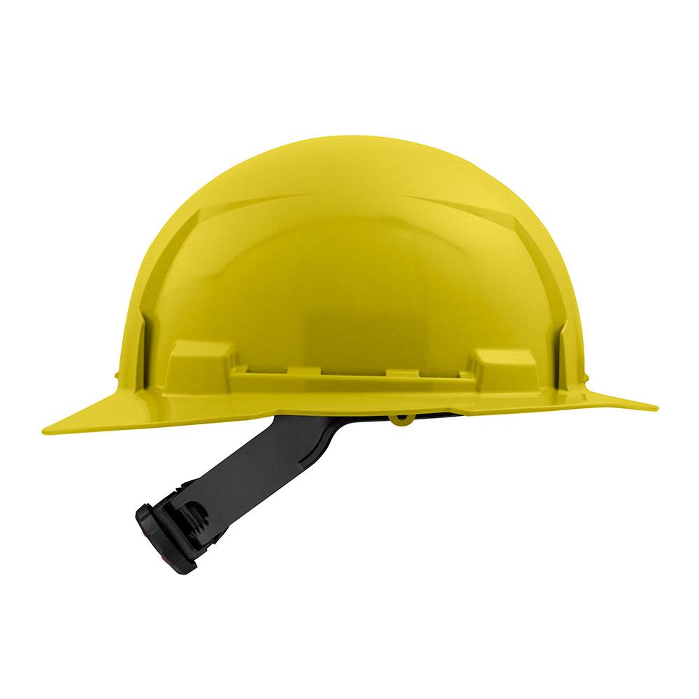 Milwaukee Yellow Full Brim Hard Hat with 4pt Ratcheting Suspension Type 1 Class E - Ascmtools