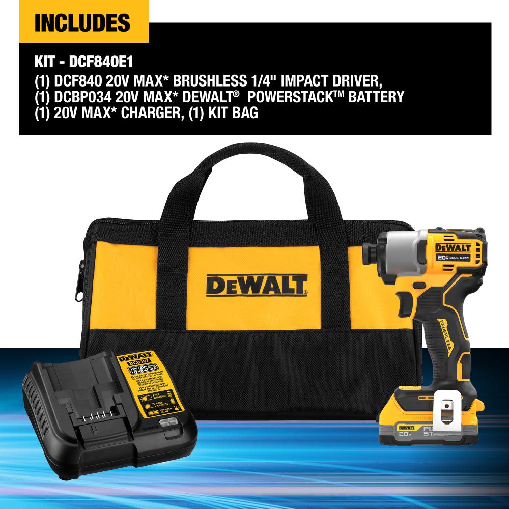 DEWALT 20V Max Impact Driver Kit with POWERSTACK Battery - Ascmtools