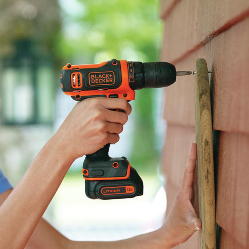 Black and Decker 12V MAX Li-Ion Cordless Drill Kit - Ascmtools