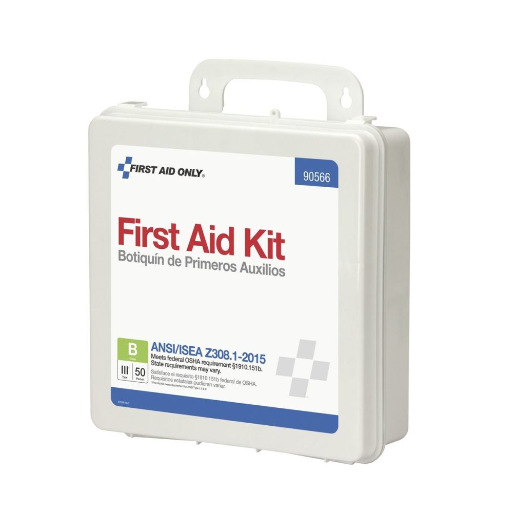 First Aid Only First Aid Kit 50 Person Bulk Plastic Case ANSI B - Ascmtools