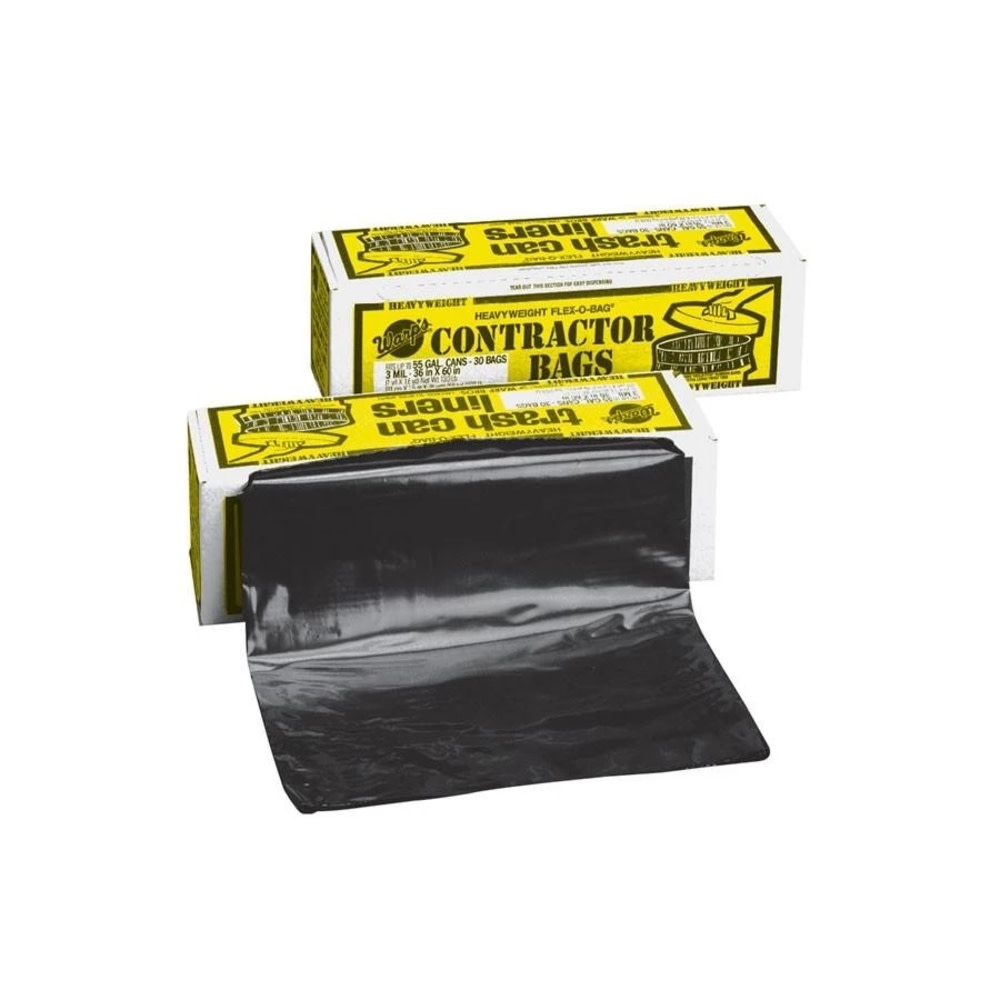 Warp Brothers 55 Gallon 3 Mil Trash Bags- Pack of 30 Bags - Ascmtools