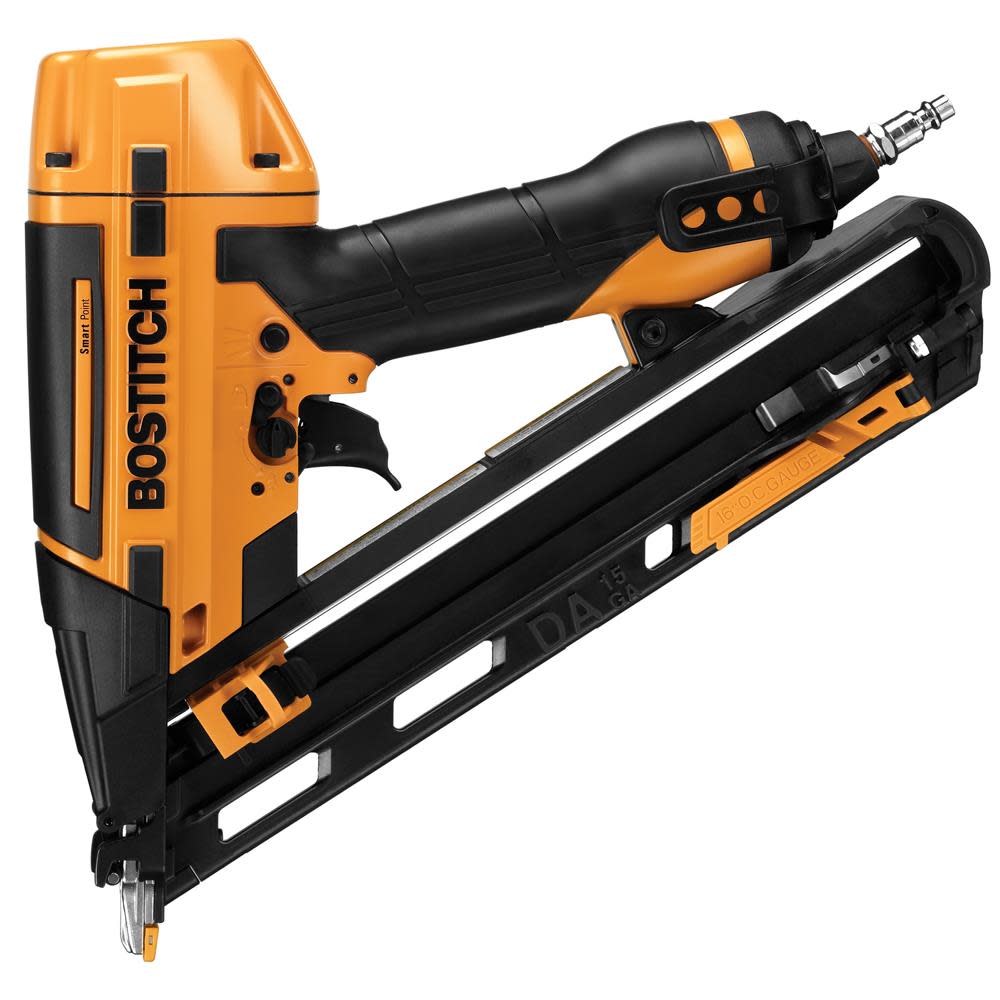 Bostitch Smart Point 15 Gauge DA Style Angle Finish Nailer Kit - Ascmtools