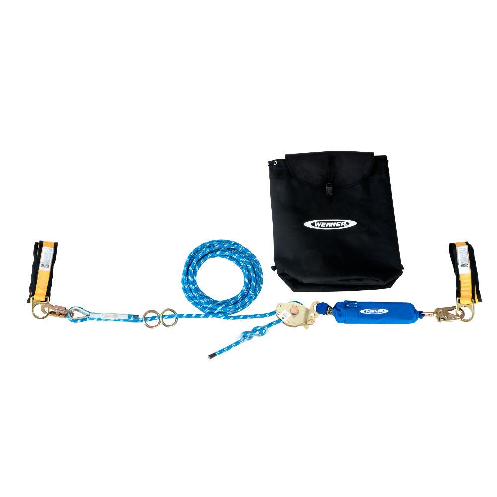 Werner L100030 30 ft 2-Man Rope Horizontal Lifeline System Cross-Arm Strap - Ascmtools