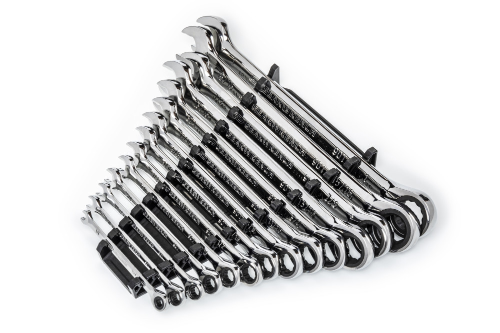 GEARWRENCH 14 Pc 90T 12 Point SAE Combination Ratcheting Wrench Set - Ascmtools