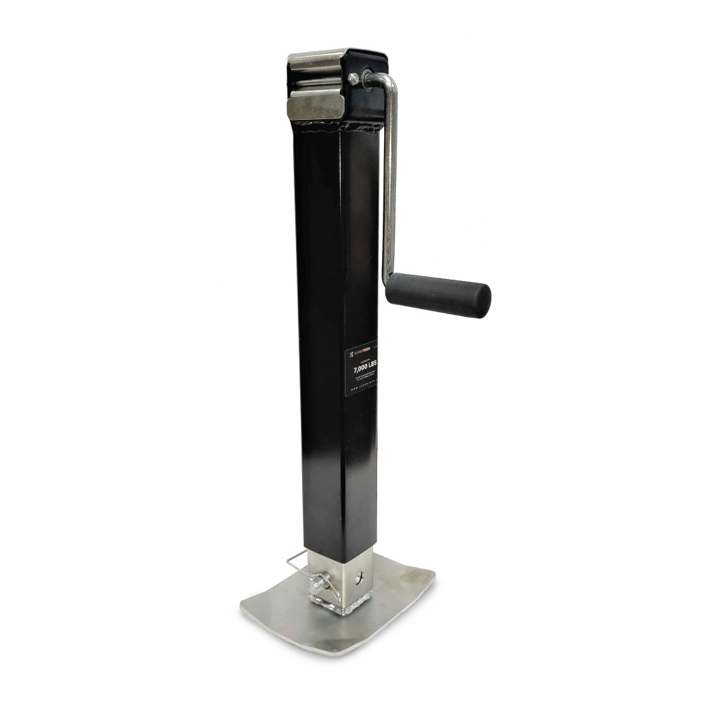 Trailer Valet 7K Square Weld-on Drop Leg Side Crank Jack - Ascmtools