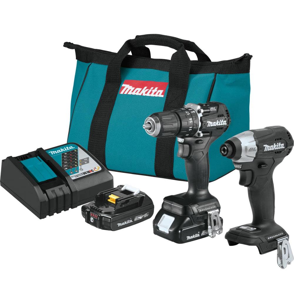Makita 18V LXT 2pc Combo Kit Lithium-Ion Sub Compact Brushless Cordless - Ascmtools