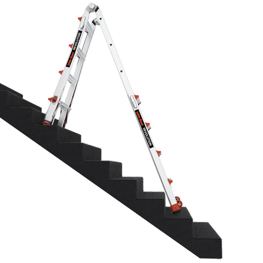 Little Giant Safety Revolution M17 Aluminum Type 1A 300lb Rated Telescoping Multi-Position Ladder with Ratchet Leg Leveler - Ascmtools