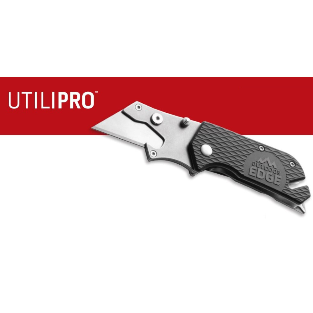 Outdoor Edge UtiliPro Folding Utility Knife 6 in 1 Black - Ascmtools