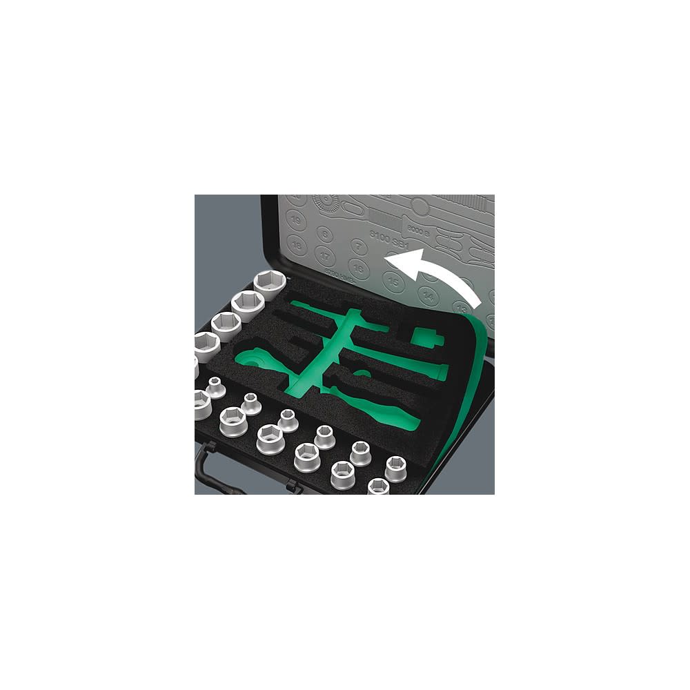 Wera Tools 42pc 1/4″ Drive 8100 SA 4 Zyklop Speed Ratchet Set - Ascmtools