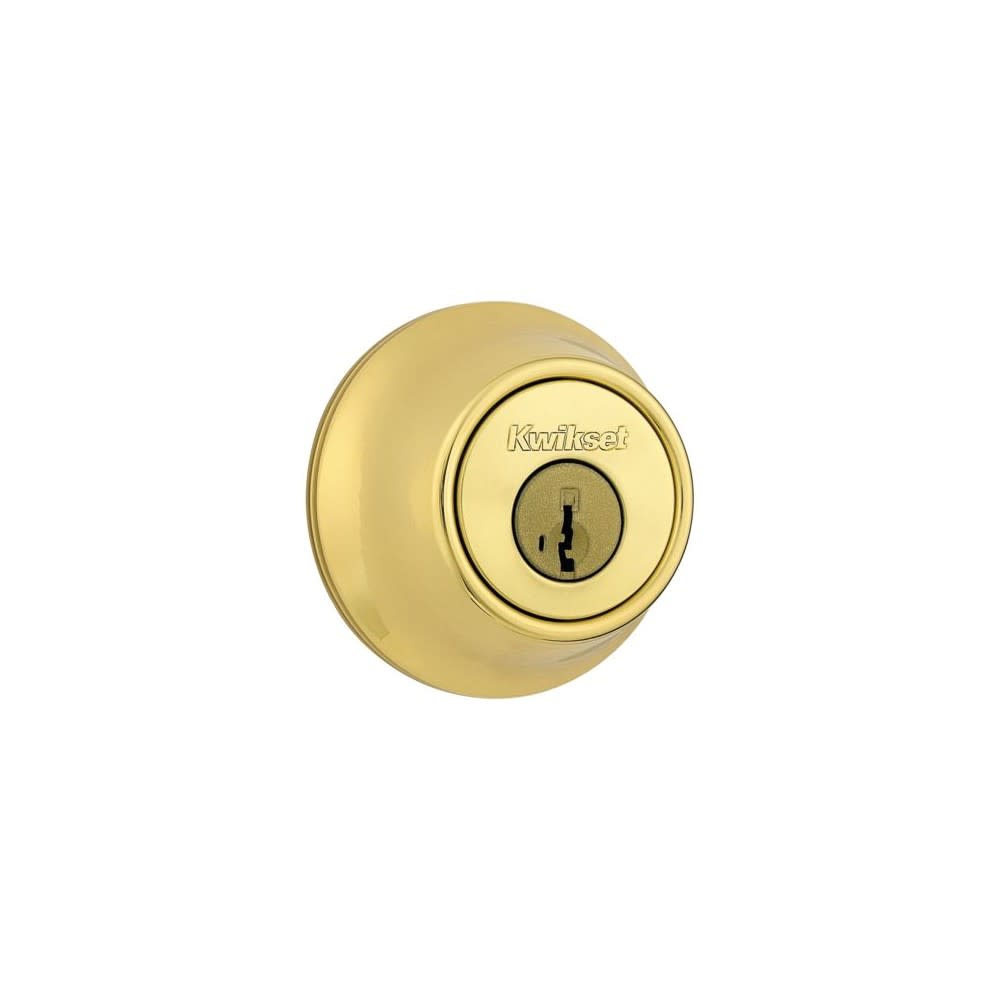 Kwikset SmartKey Door Deadbolt Polished Brass Single Cylinder - Ascmtools