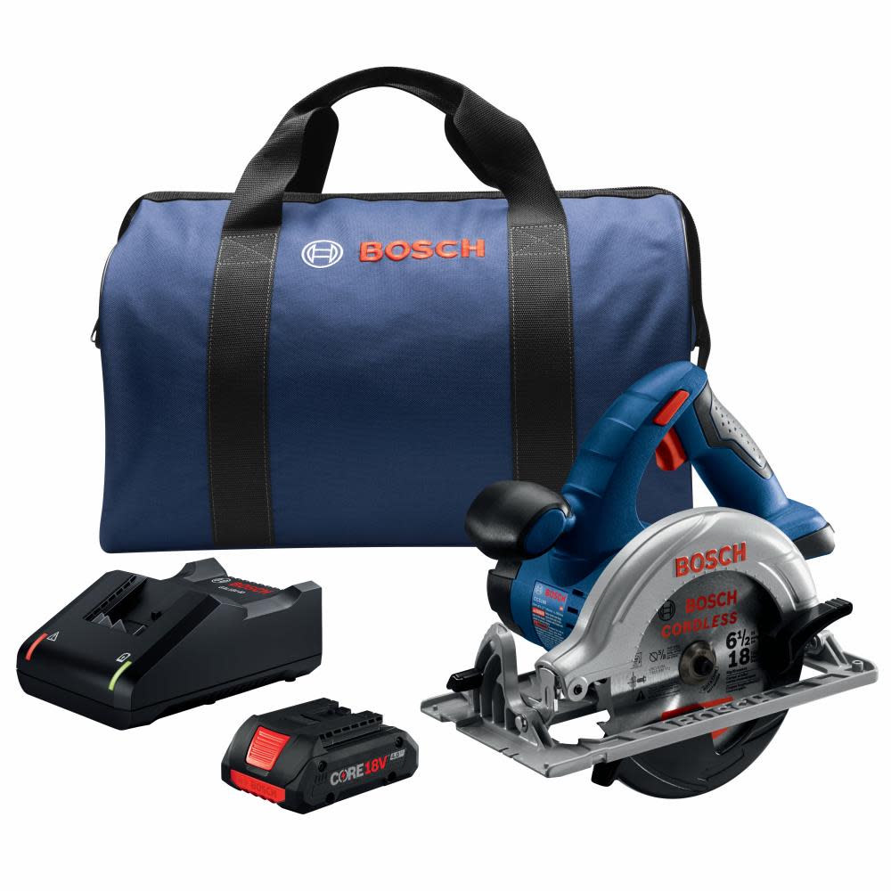 Bosch 18V 6-1/2 In. Circular Saw Kit with (1) CORE18V 4.0 Ah Compact Battery - Ascmtools