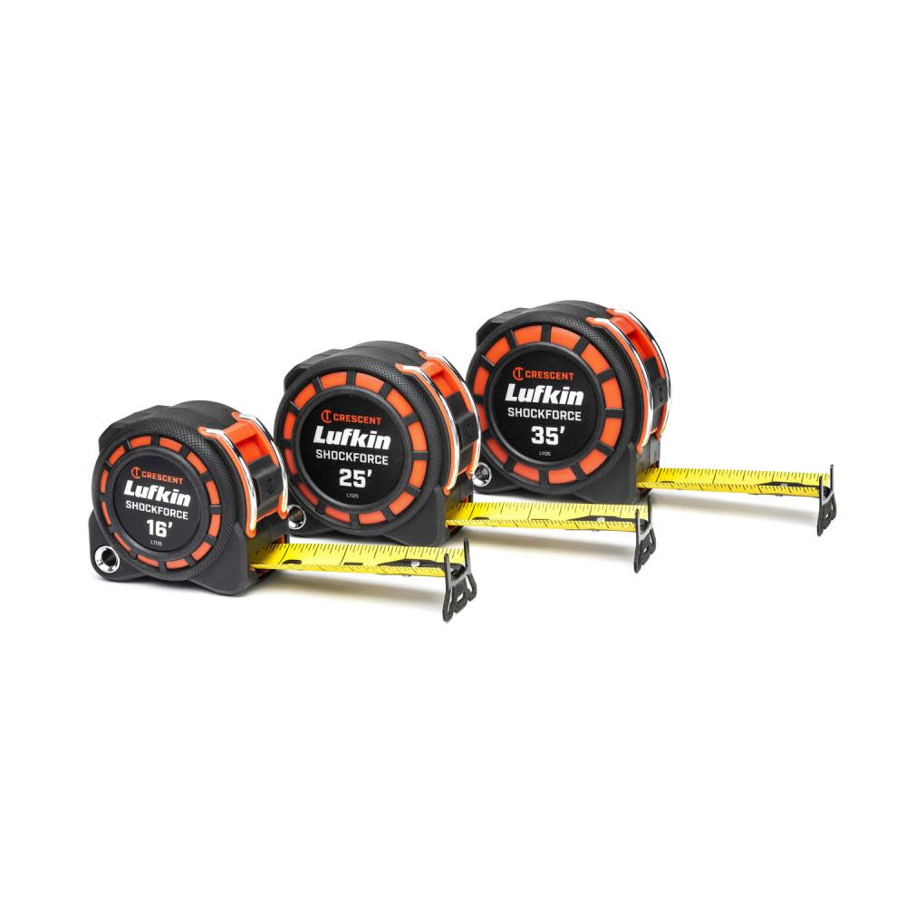 Crescent Lufkin Shockforce Tape Measure Dual Sided 1 3/16 x 25′ - Ascmtools