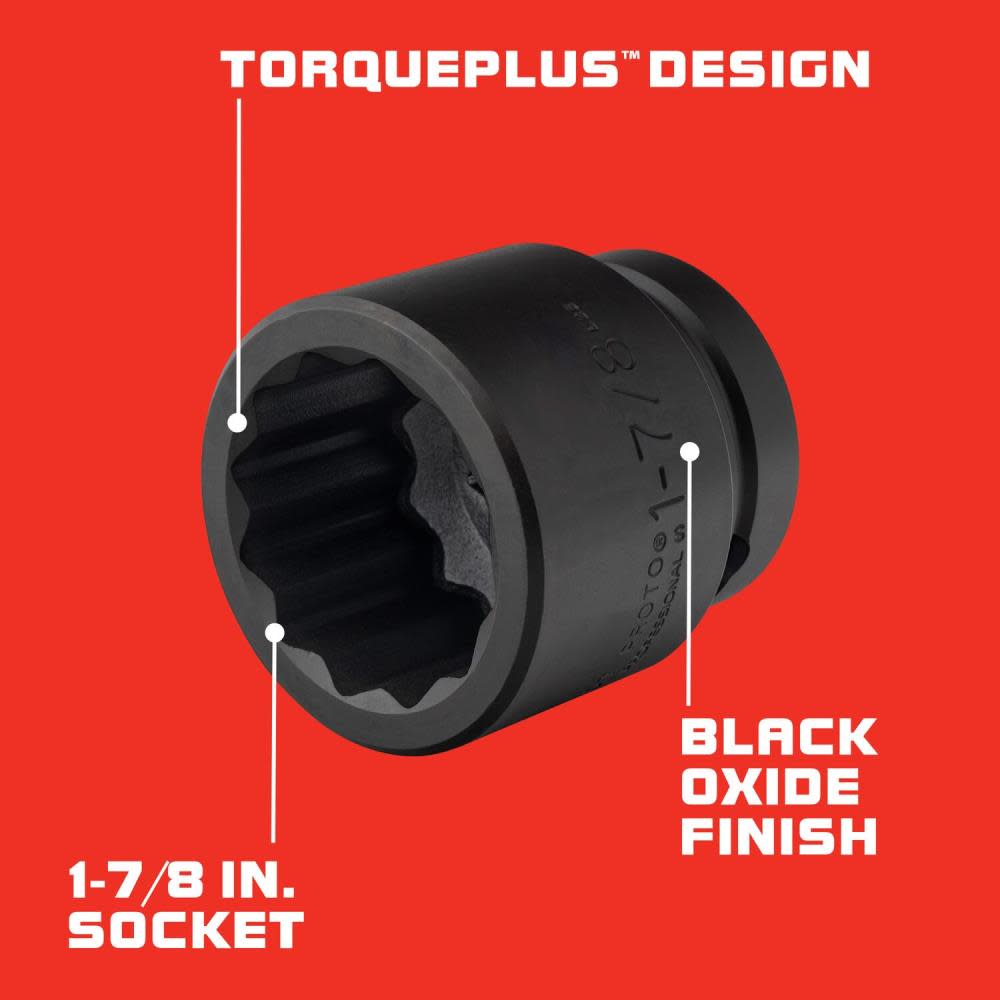 Proto 1″ Drive Impact Socket 1-7/8″ – 12 Point - Ascmtools