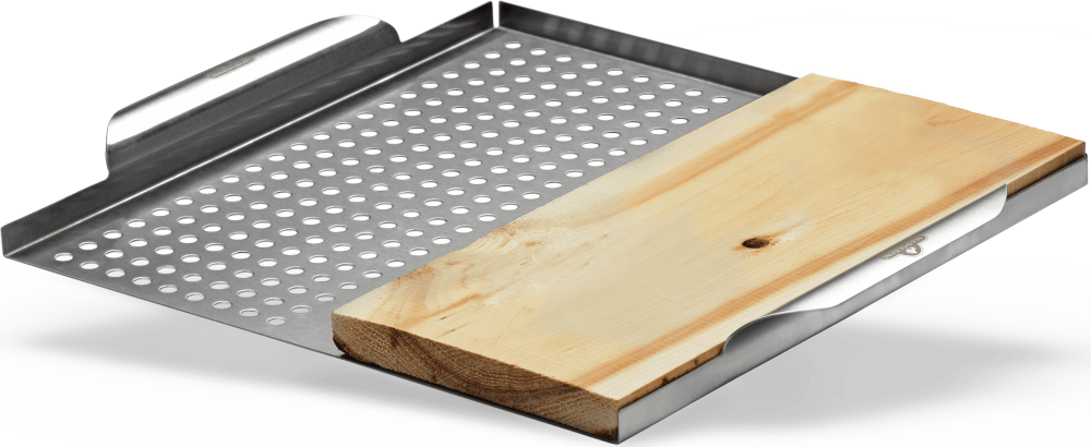 Napoleon Stainless Steel Multi-functional Topper with Cedar Plank - Ascmtools