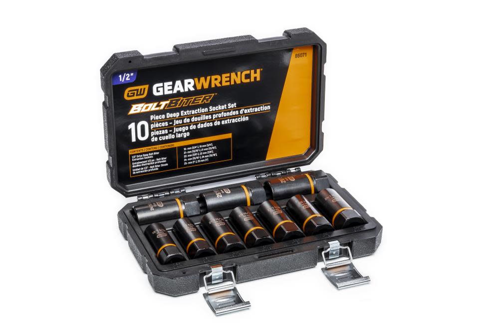 GEARWRENCH 10 Pc. 1/2″ Drive Bolt Biter Deep Extraction Socket Set - Ascmtools