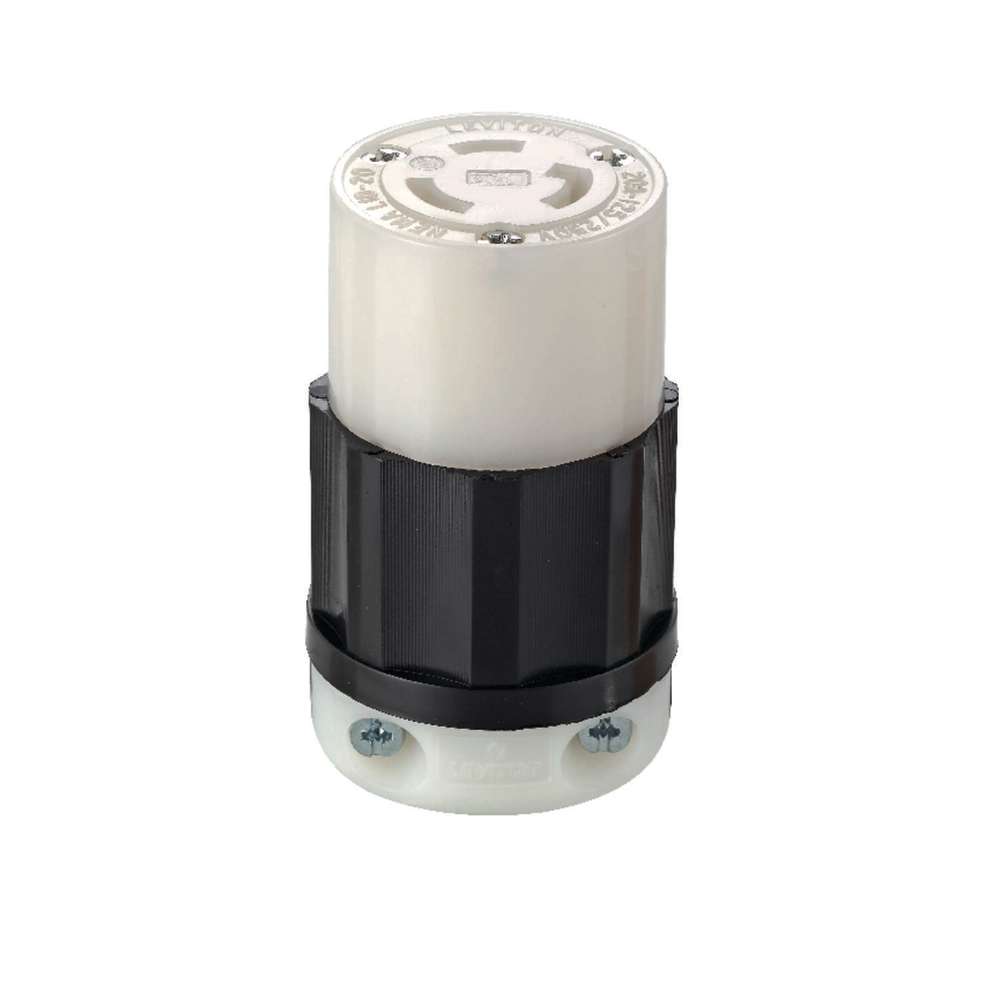 Leviton Non Grounded Locking Connector 20A 125/250V Black & White - Ascmtools