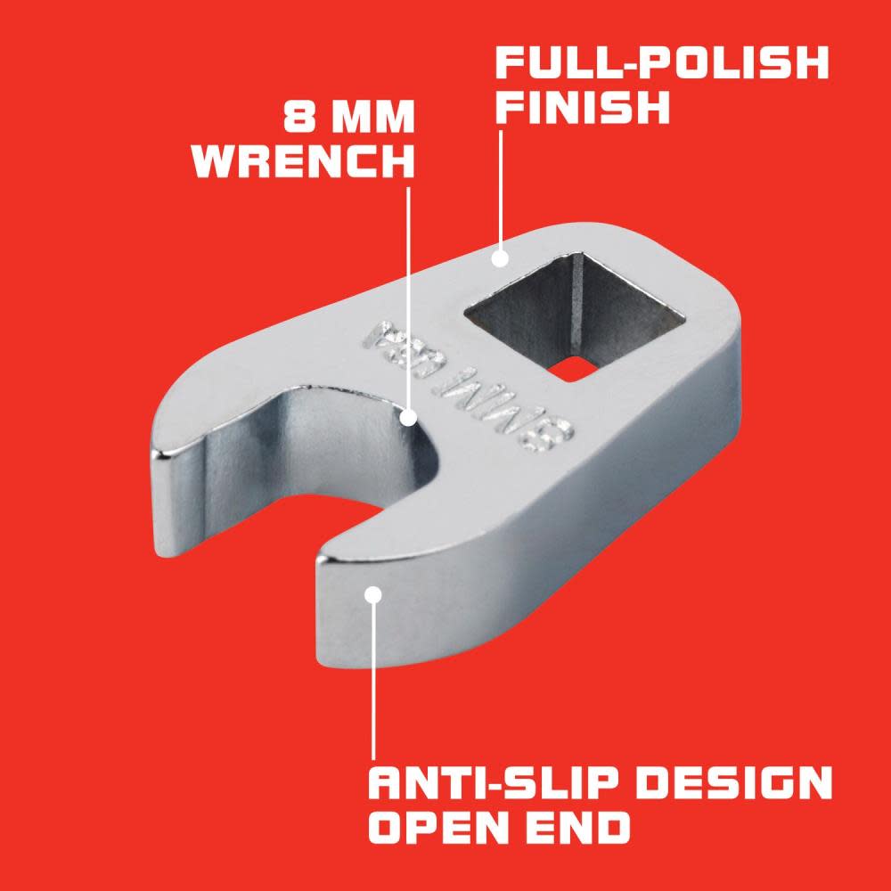 Proto 1/4″ Drive Metric Crowfoot Wrench 8 mm – Open End - Ascmtools