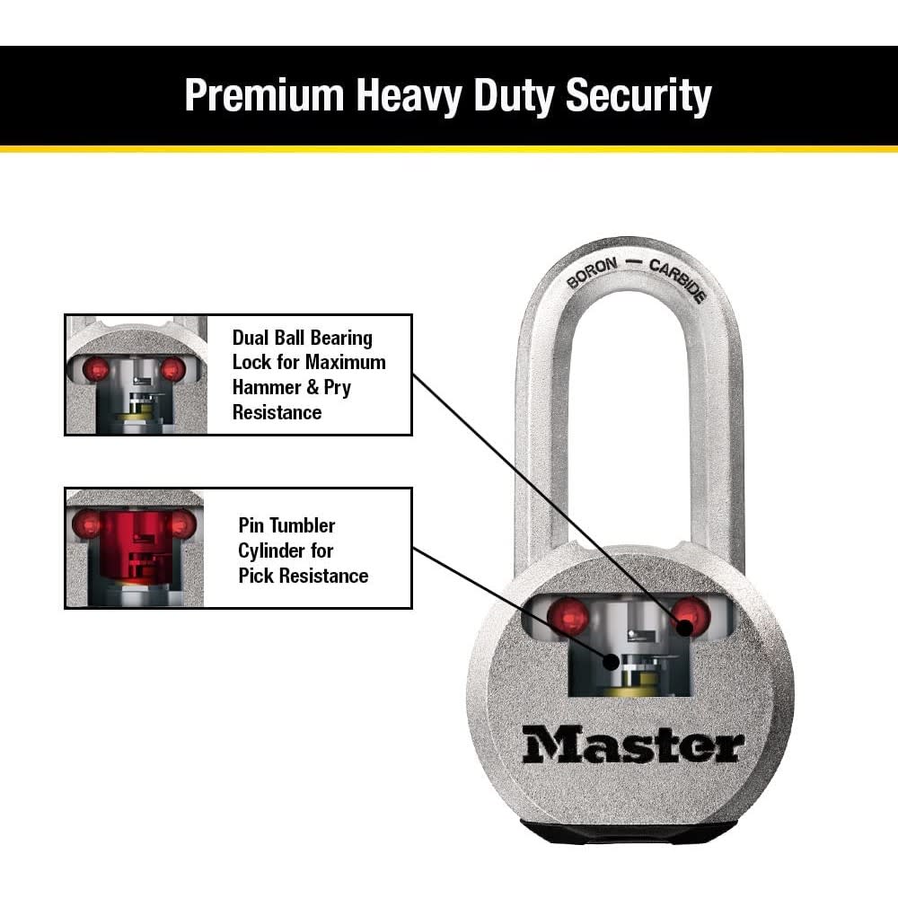 Master Lock Padlock 2 1/2″ Steel Keyed Alike Dual Ball Bearing - Ascmtools
