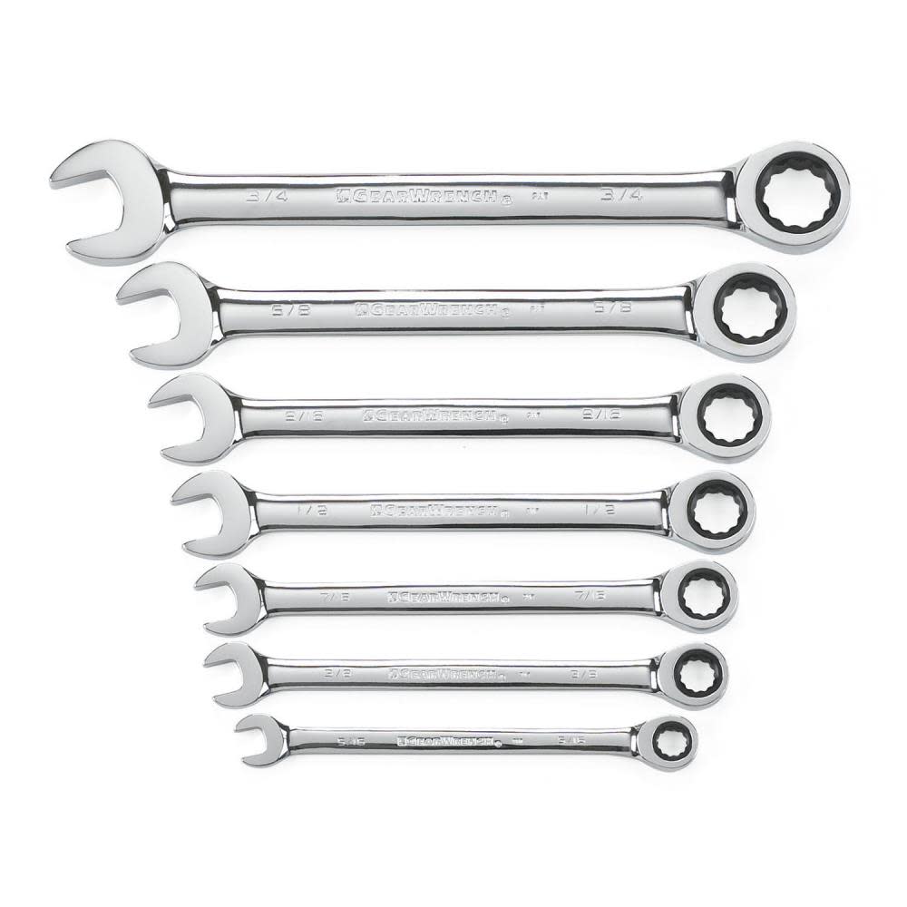 GEARWRENCH Ratcheting Wrench Set 7 pc. SAE Combination - Ascmtools