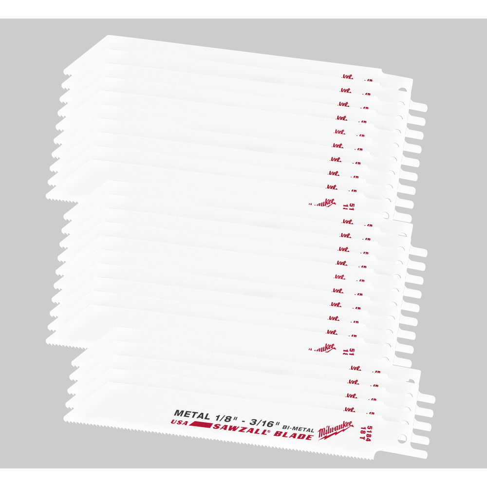 Milwaukee Super Sawzall Blade 18 TPI 6 In. L 25 Pk - Ascmtools