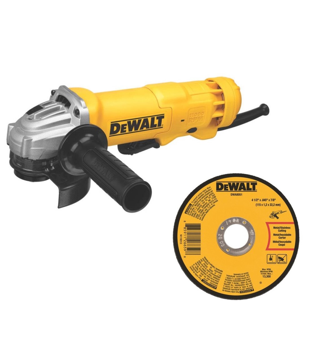 DEWALT 4 1/2″ Angle Grinder with 10pk Metal Cut Off Wheels Bundle - Ascmtools