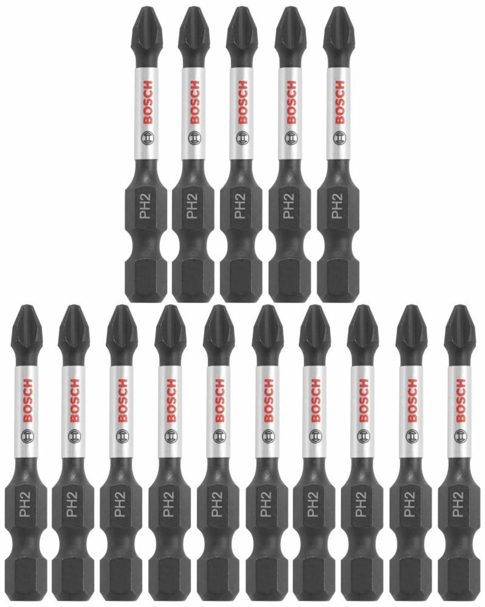 Bosch 15 pc. Impact Tough 2 In. Phillips #2 Power Bits - Ascmtools