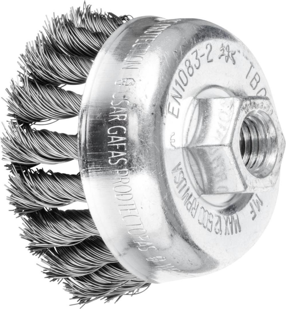 PFERD 2 3/4″ Knot Wire Cup Brush .014 CS Wire 5/8 11 Thread - Ascmtools