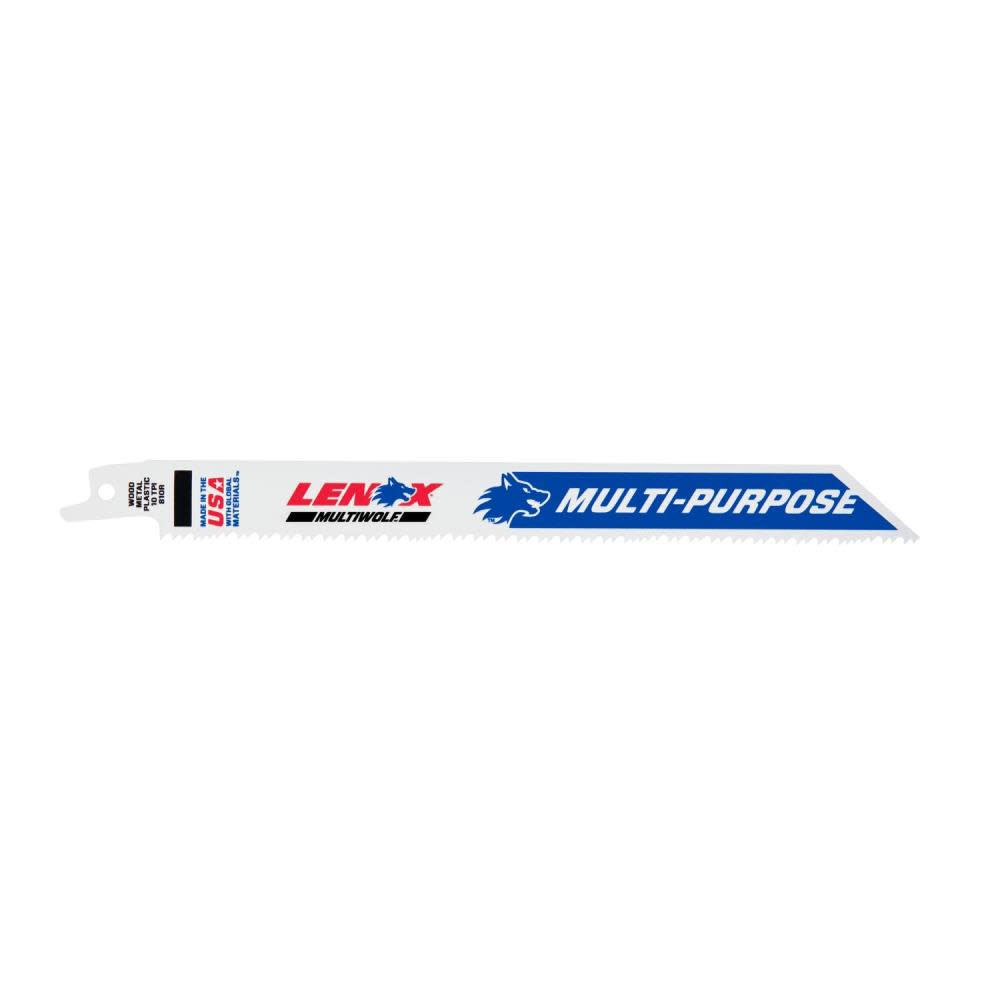 Lenox Reciprocating Saw Blade B810R 8″ X 3/4″ X .050″ X 10 TPI 25pk - Ascmtools