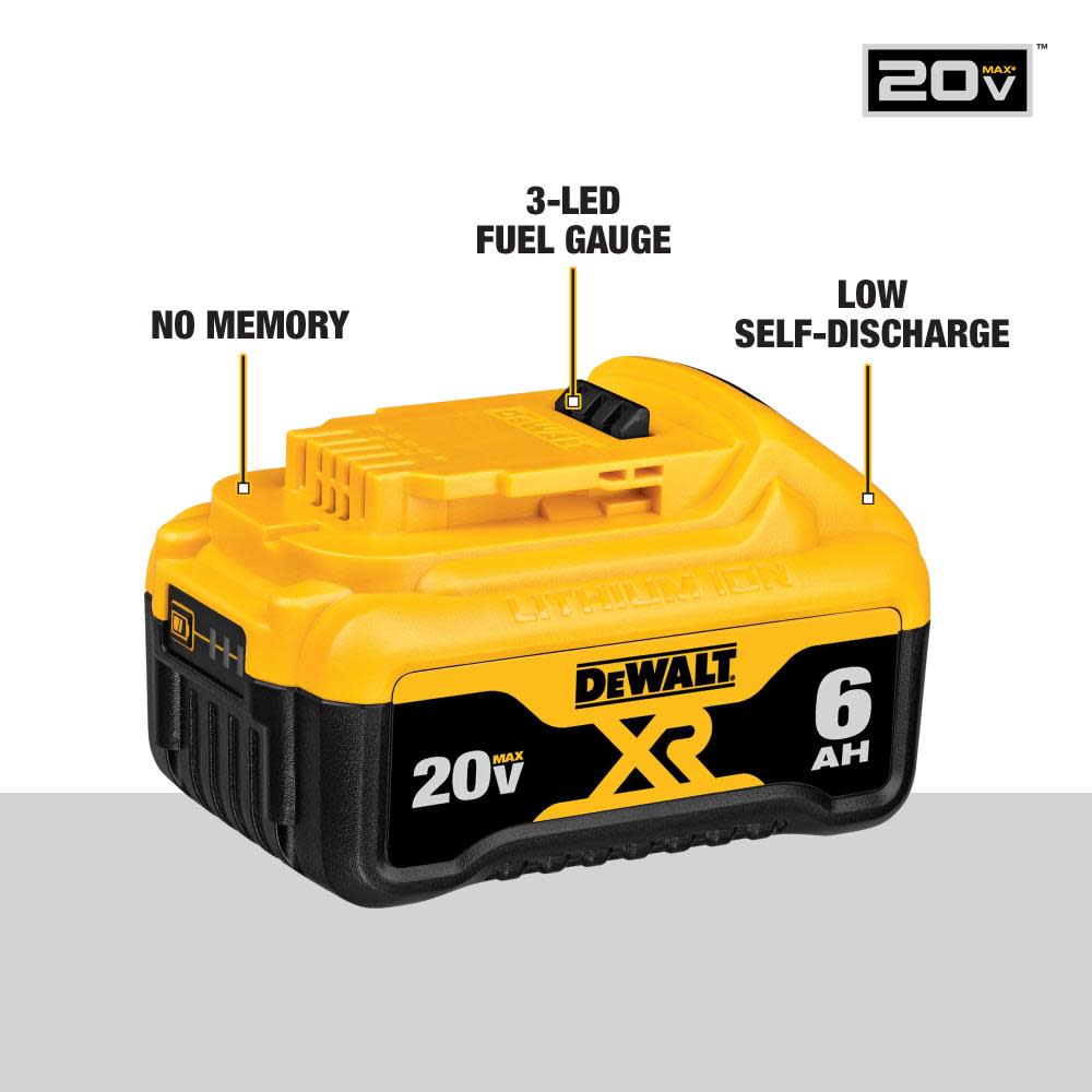 DEWALT 20V MAX Premium XR 6.0 Ah Lithium Ion Battery 2 pack - Ascmtools