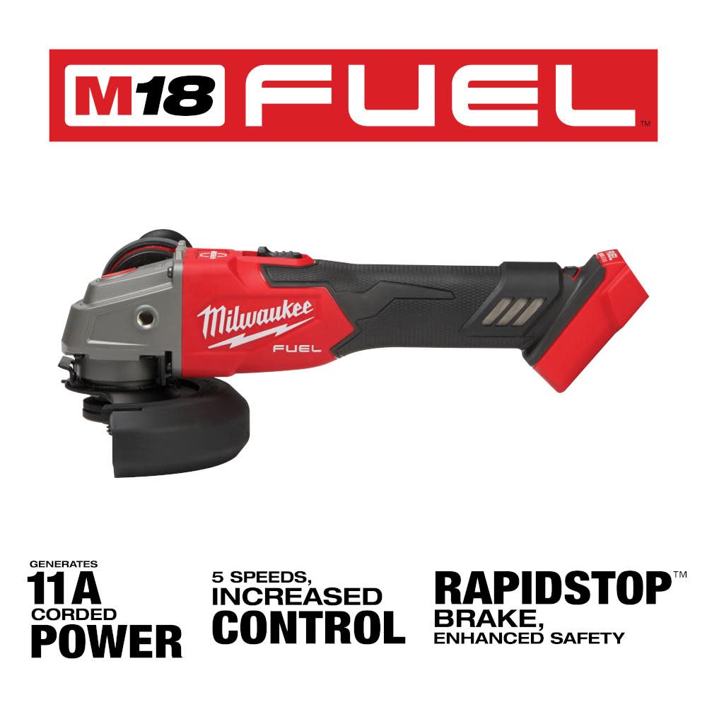 Milwaukee M18 FUEL 4 1/2″ / 5″ Braking Grinder Bare Tool - Ascmtools