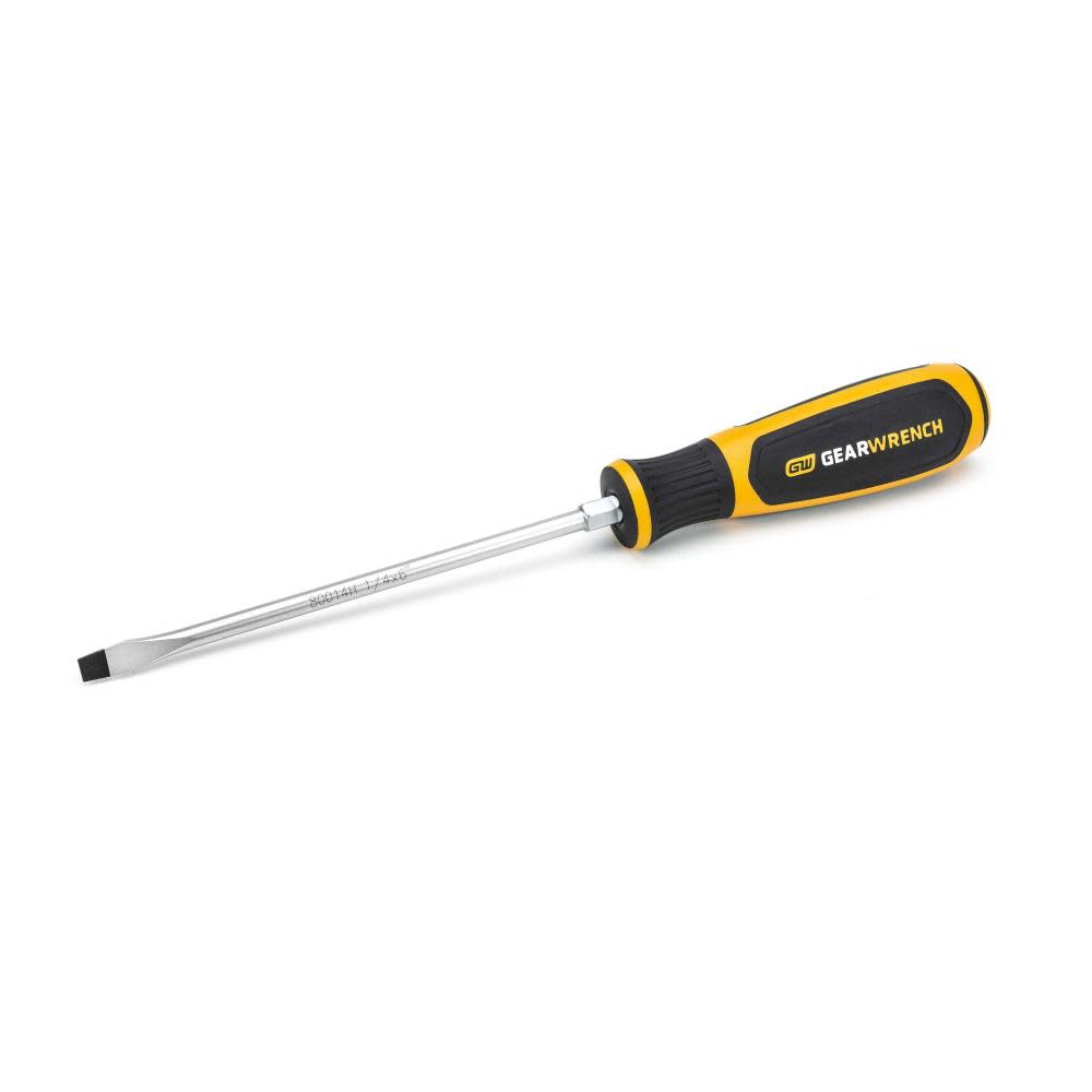 GEARWRENCH 1/4″ x 6″ Slotted Dual Material Screwdriver - Ascmtools