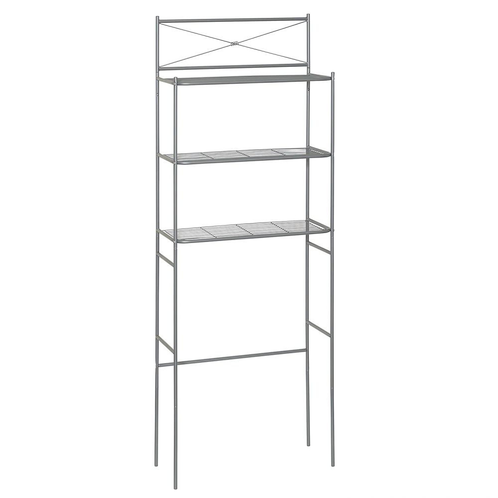 Zenith Over the Toilet Freestanding Spacesaver Satin Nickel Steel - Ascmtools