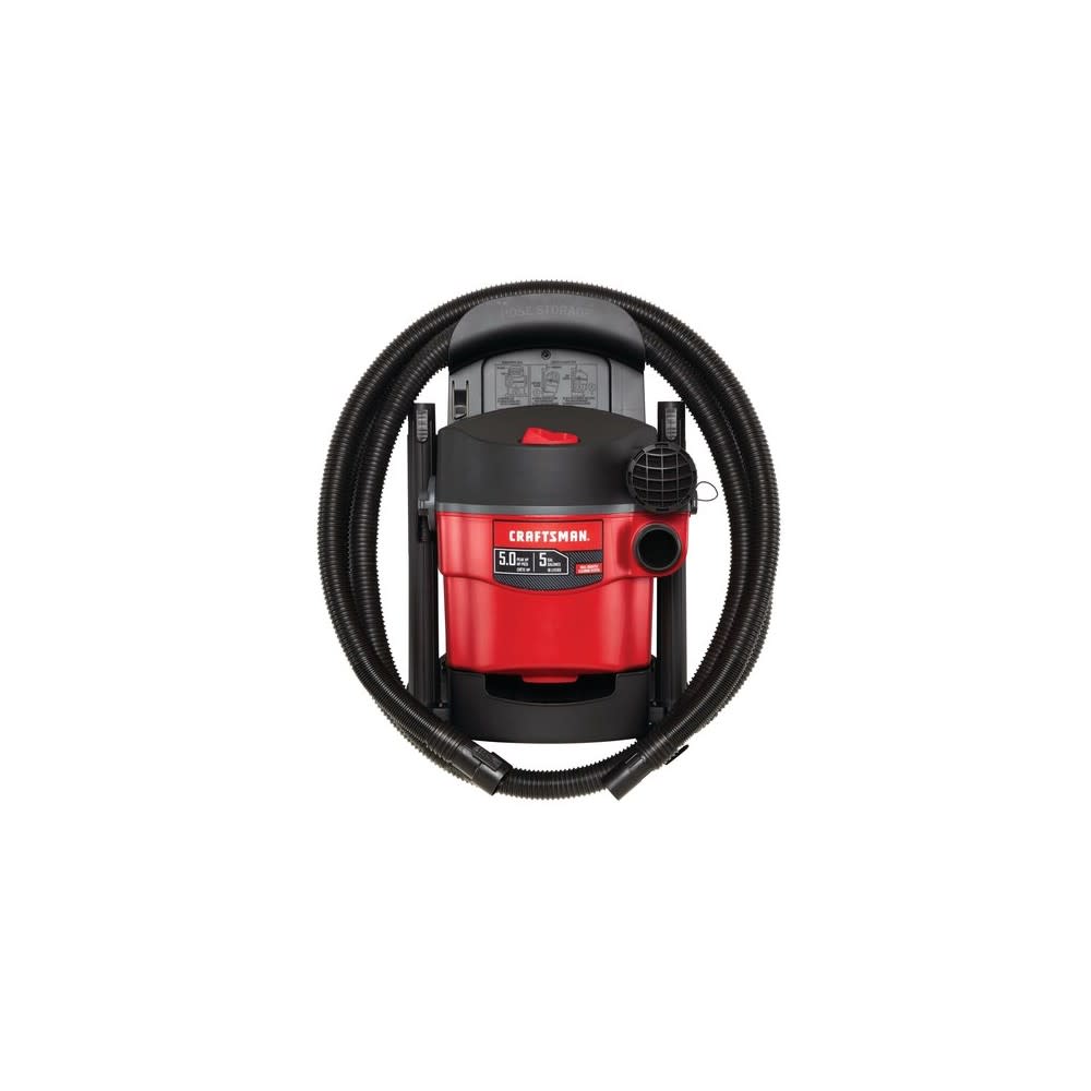Craftsman Wet/Dry Vacuum 5 Gallon 120V 5HP Peak Wall Mounted - Ascmtools