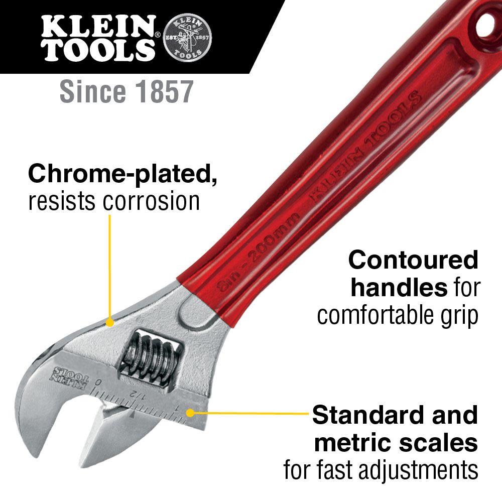 Klein Tools Adj. Wrench Extra Capacity 8-1/4″ - Ascmtools