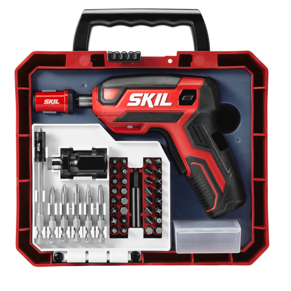 SKIL 4V Screwdriver Rechargeable with 42pc Bit Kit - Ascmtools