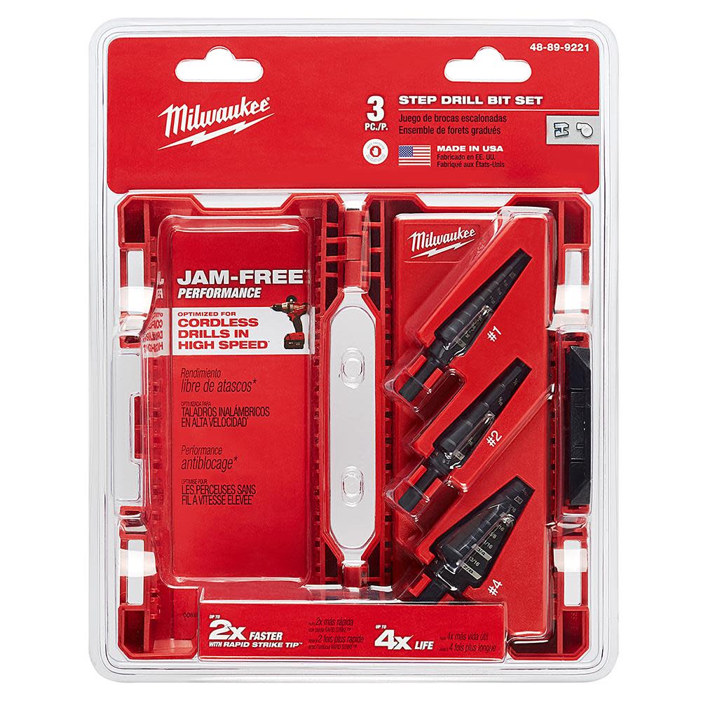 Milwaukee 3-Piece Step Drill Bit Set - Ascmtools