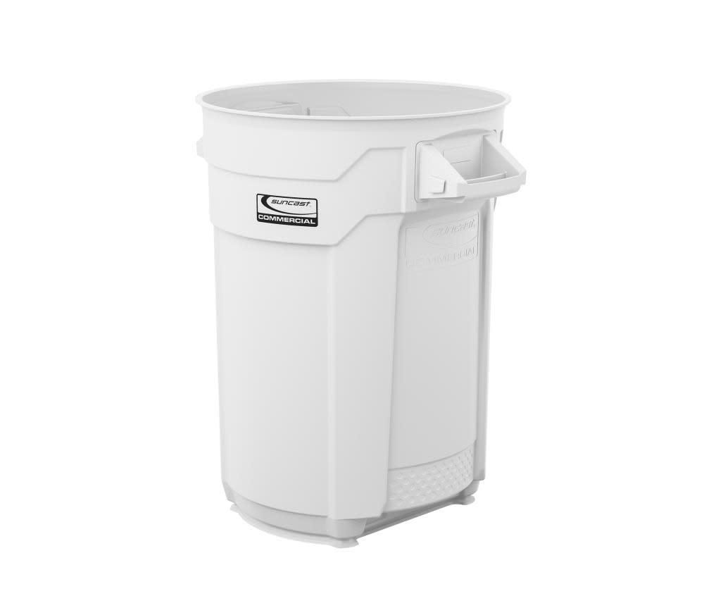Suncast Plastic Utility Trash Can – 32 Gallon White - Ascmtools