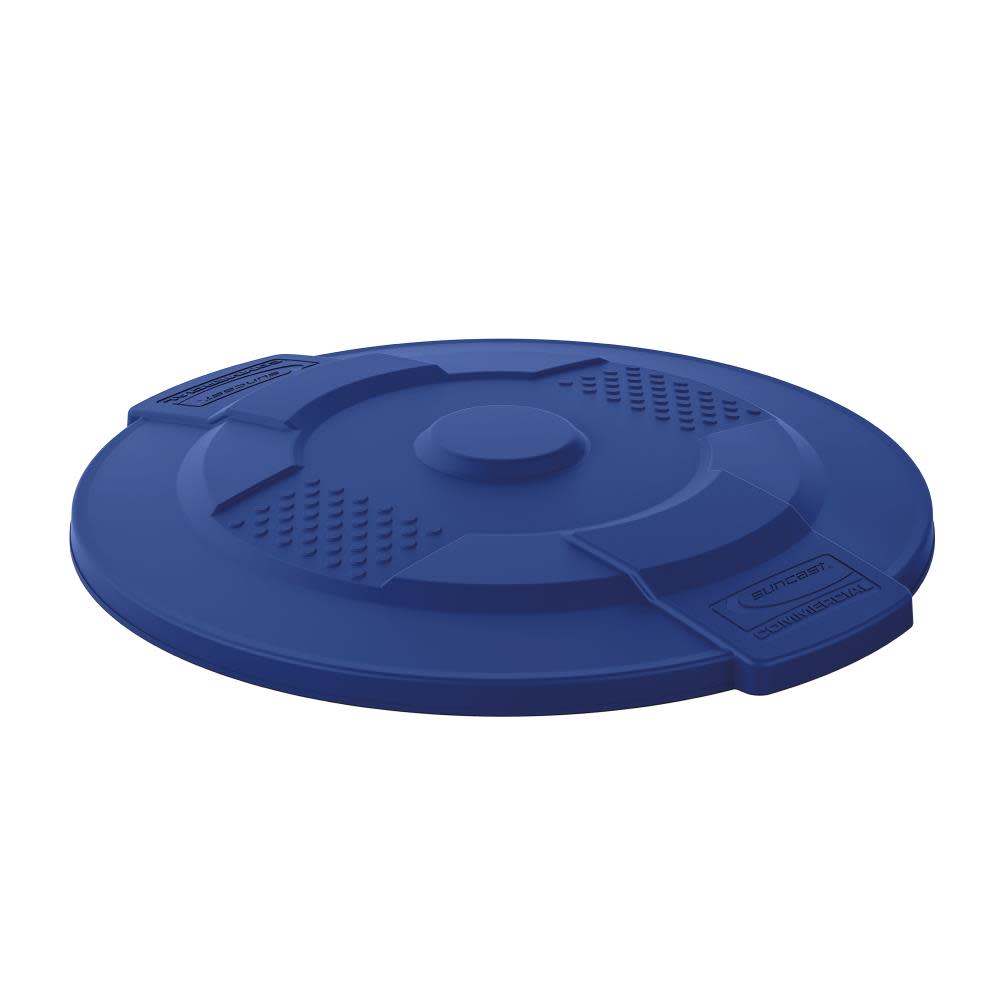 Suncast Plastic Utility Trash Lid – 32 Gallon Blue - Ascmtools