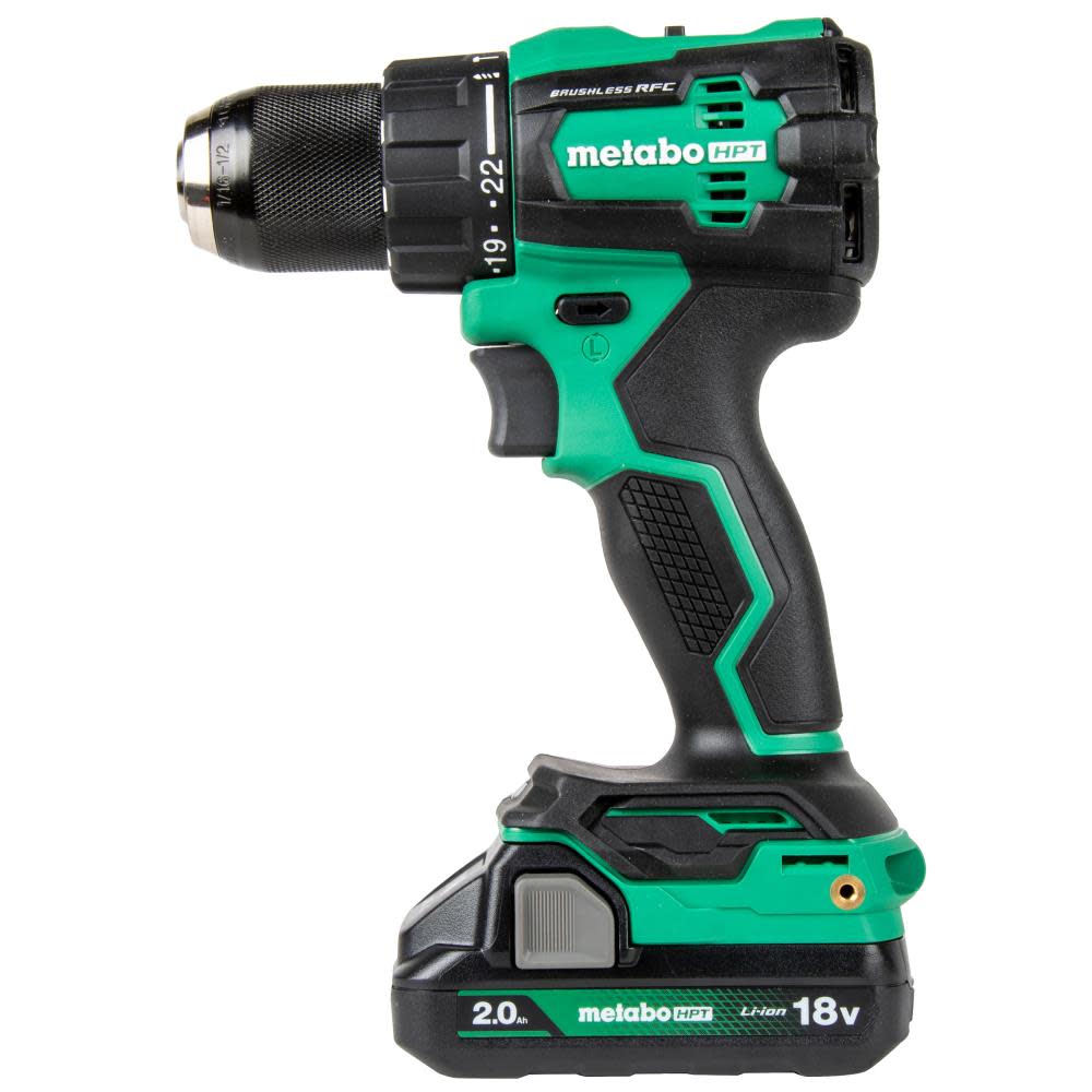 Metabo HPT 18V MultiVolt Cordless Brushless Hammer Drill Kit (2 x 2.0Ah) - Ascmtools