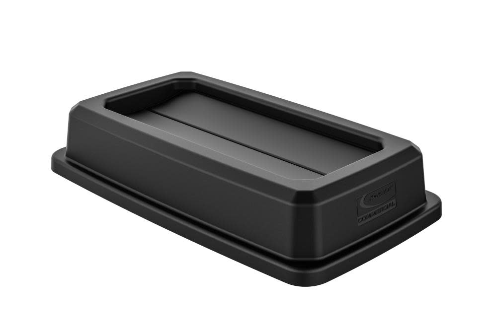 Suncast Double Flip Lid for Plastic Slim Trash Can Black - Ascmtools