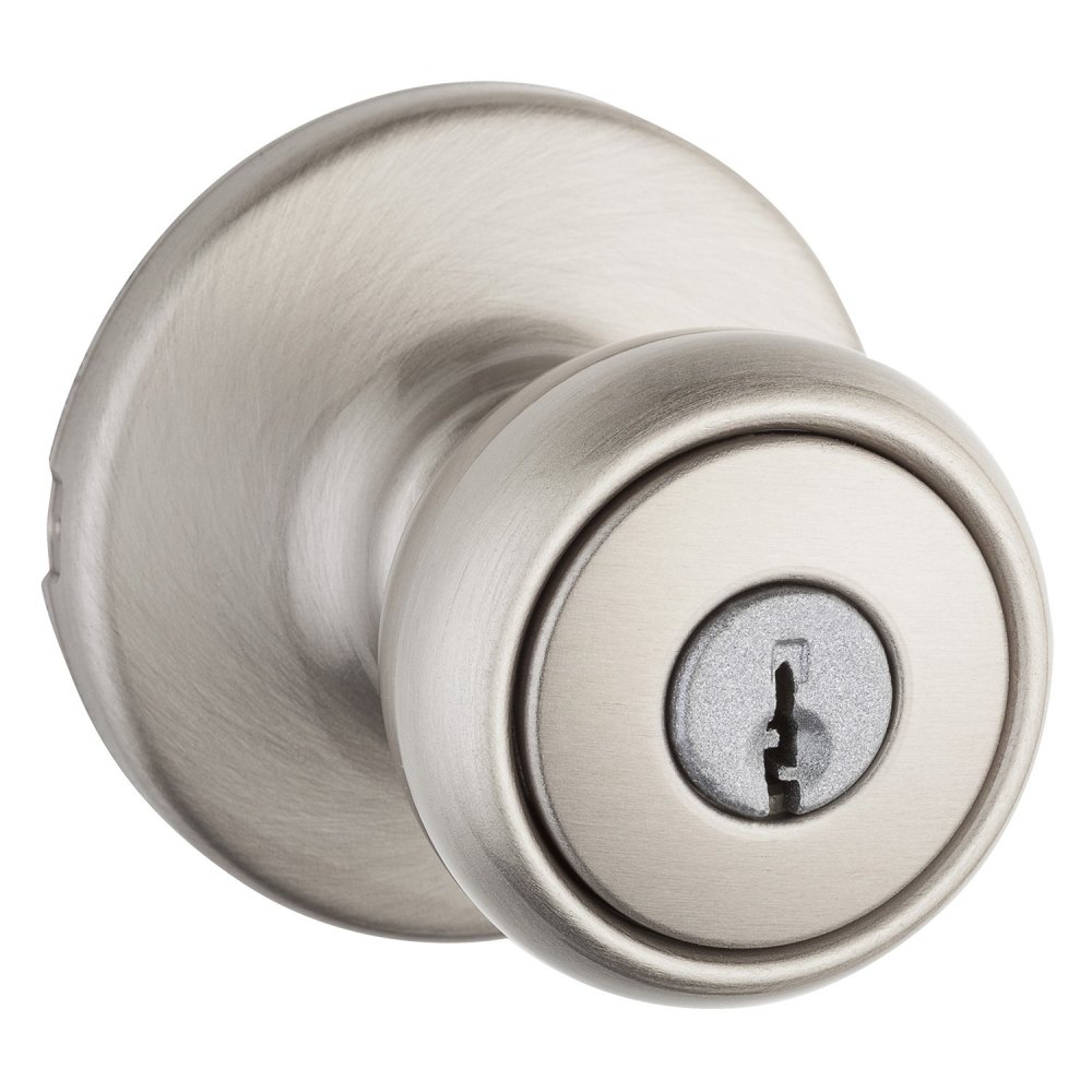 Kwikset Satin Nickel Security Keyed Entry Exterior Tylo Lockset Knob - Ascmtools