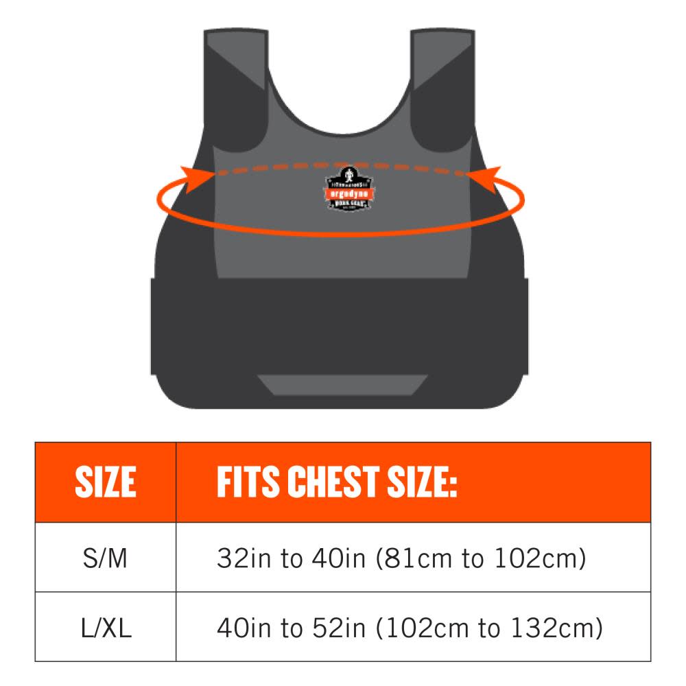 Ergodyne Chill-Its 6215 L/XL Orange Premium FR Phase Change Cooling Vest with Packs - Ascmtools