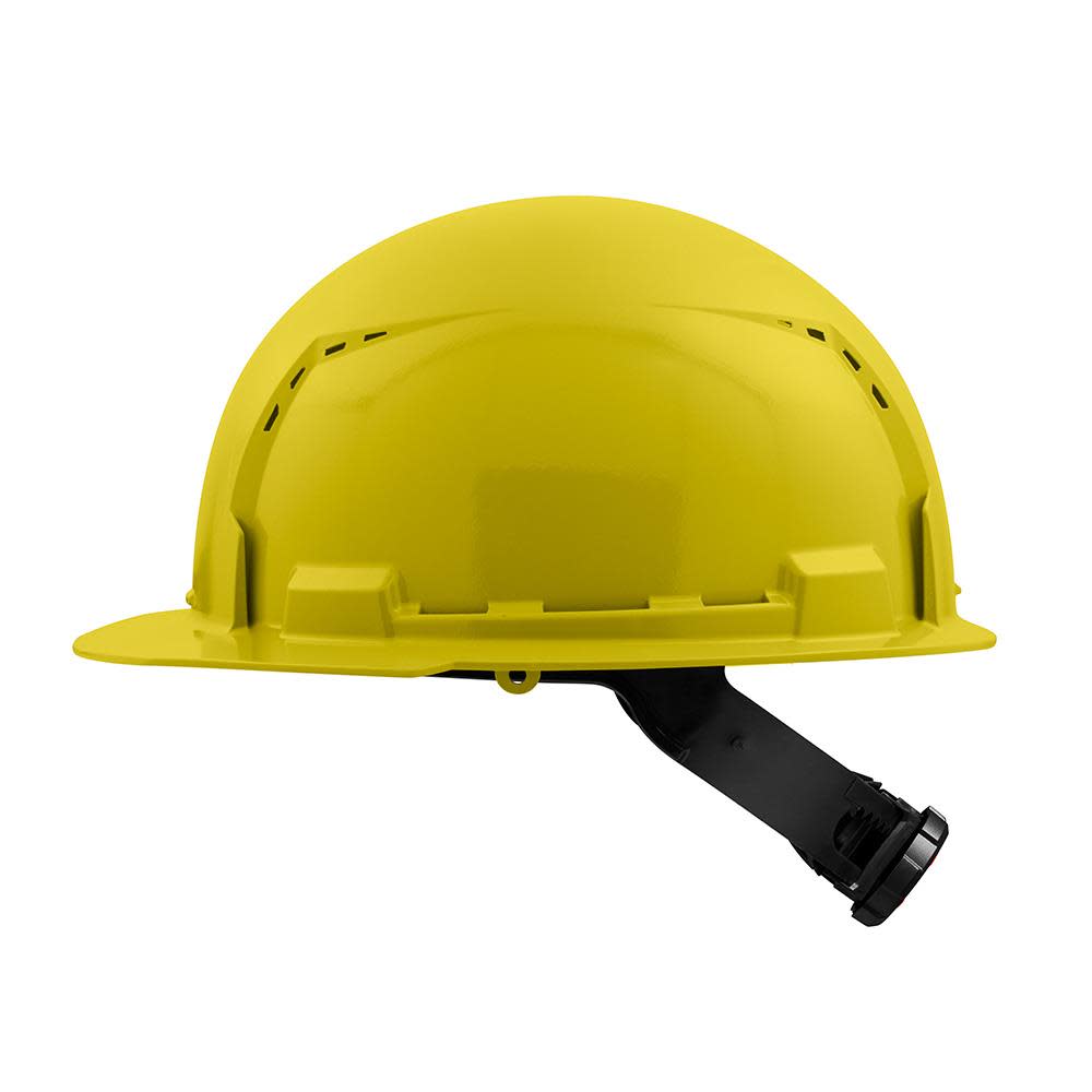 Milwaukee Yellow Front Brim Vented Hard Hat with 4pt Ratcheting Suspension Type 1 Class C - Ascmtools