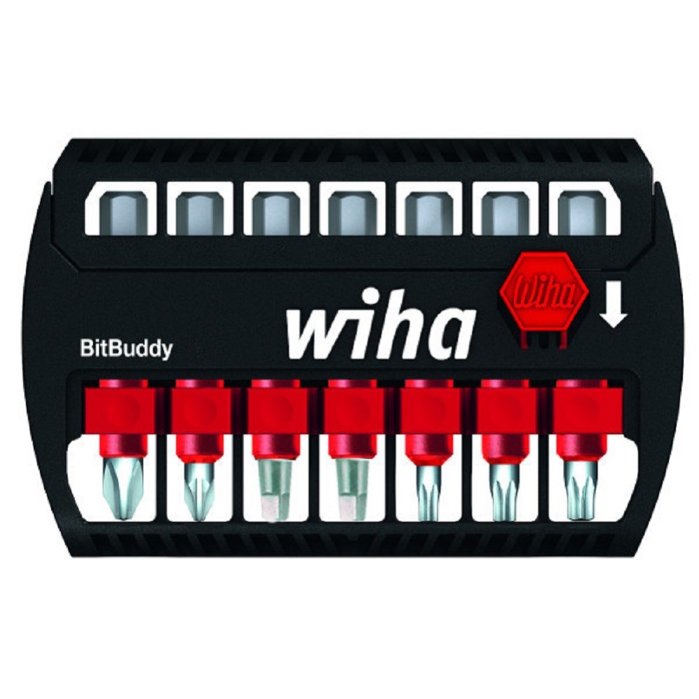 Wiha 7 Piece Terminator Impact Power Bit Buddy Set with Phillips Square Torx - Ascmtools