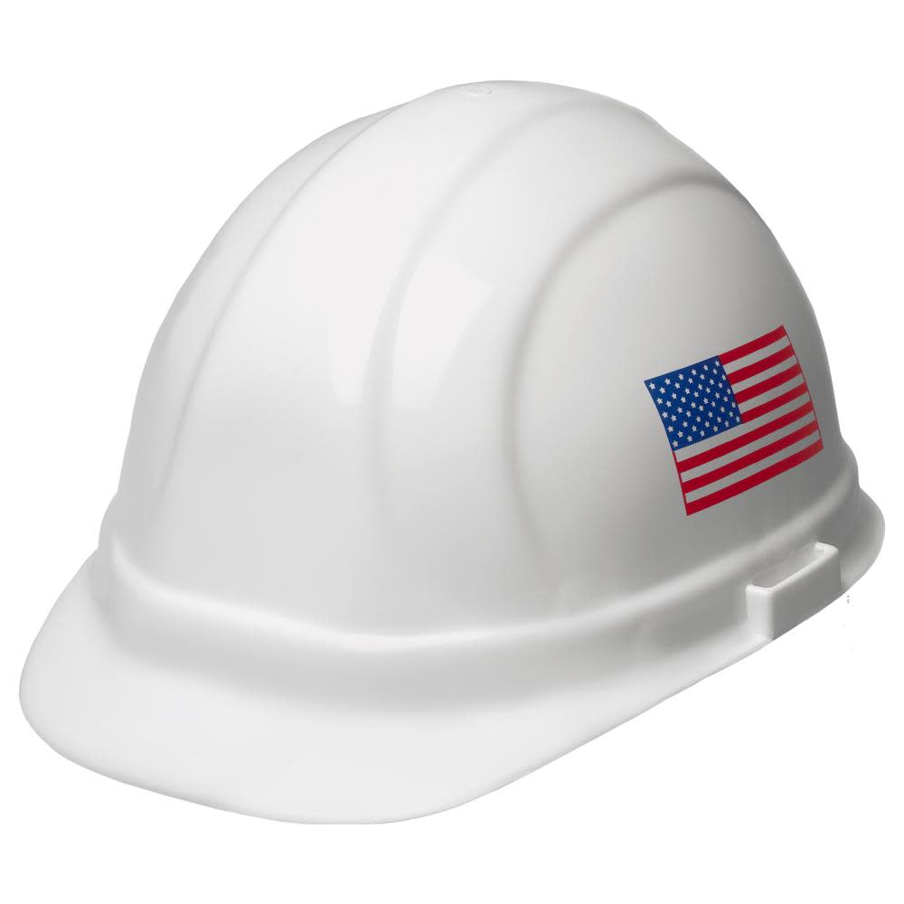 ERB Omega II Hard Hat – White with American Flag - Ascmtools