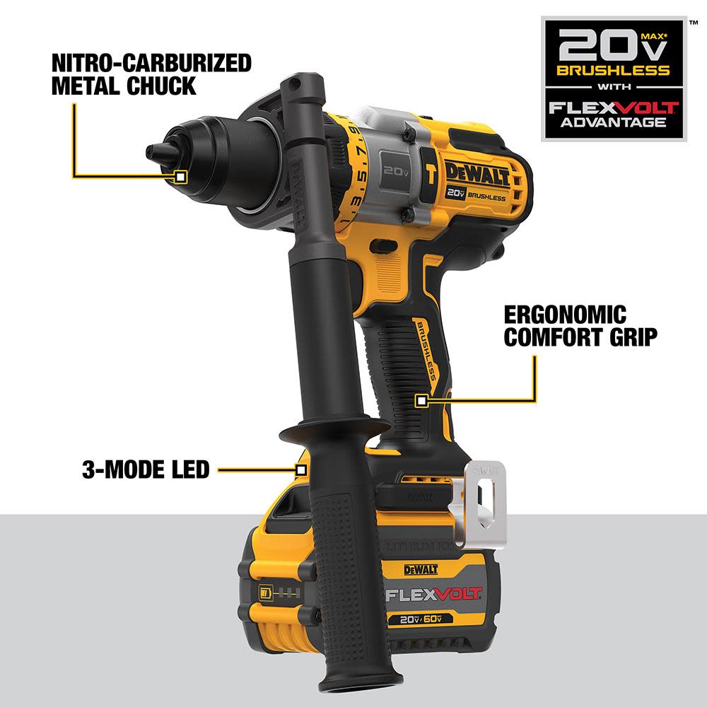 DEWALT 20V MAX* 2 Tool Kit Including Hammer Drill/Driver with FLEXV Advantage - Ascmtools