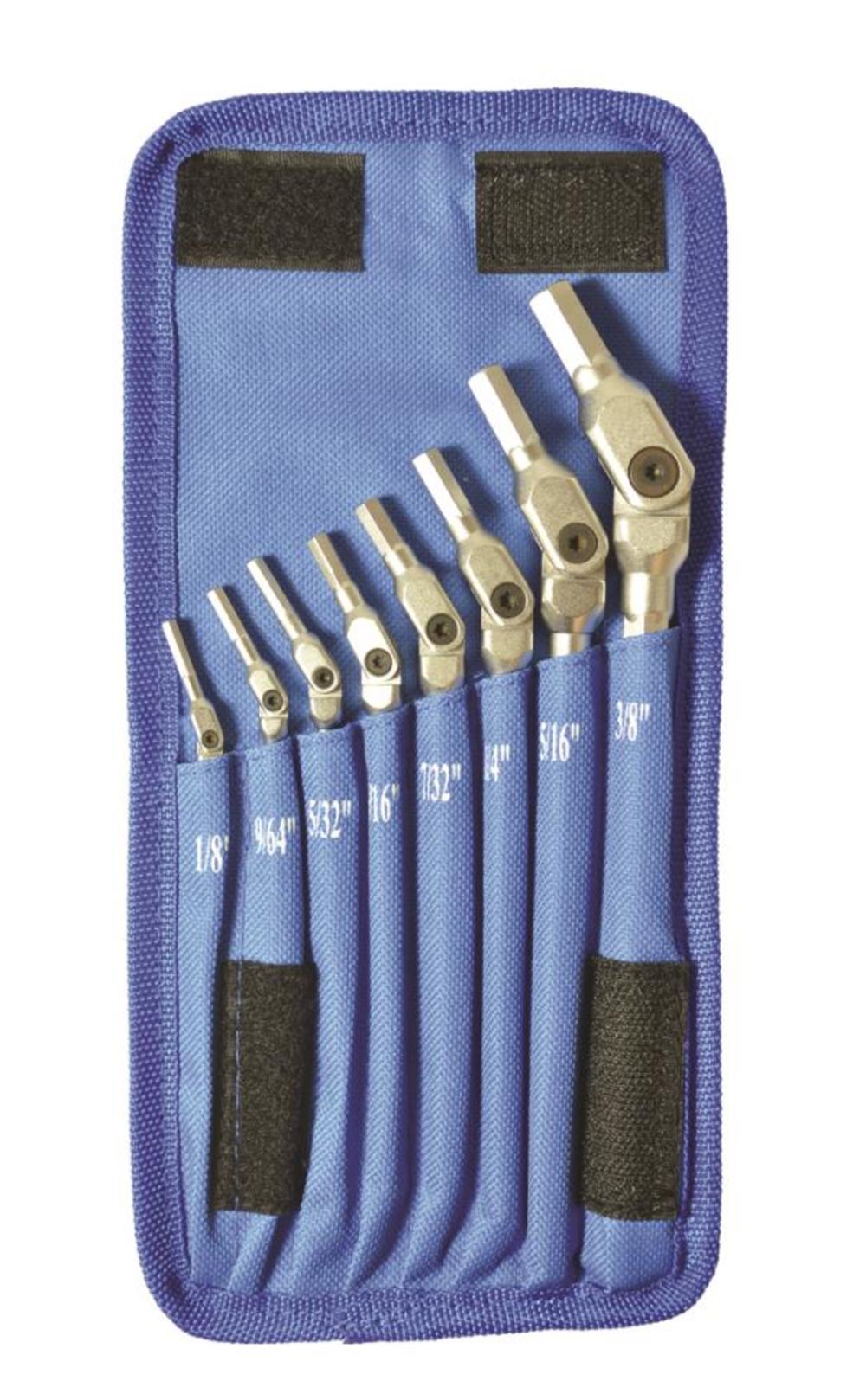 Bondhus 8 piece Chrome Hex Pro Wrench Set – Sizes: 1/8-3/8″ - Ascmtools