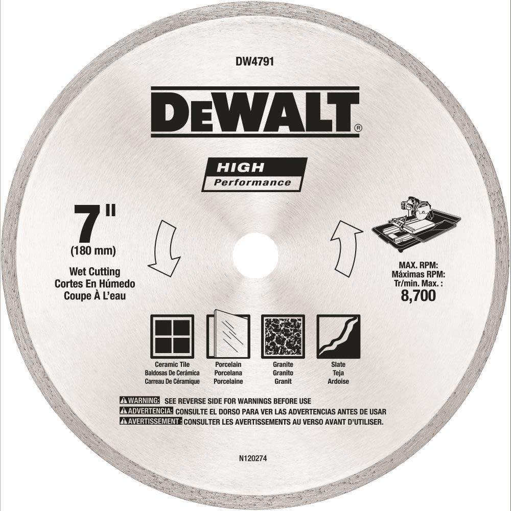 DEWALT 7″ x .060 Tile Blade Wet - Ascmtools
