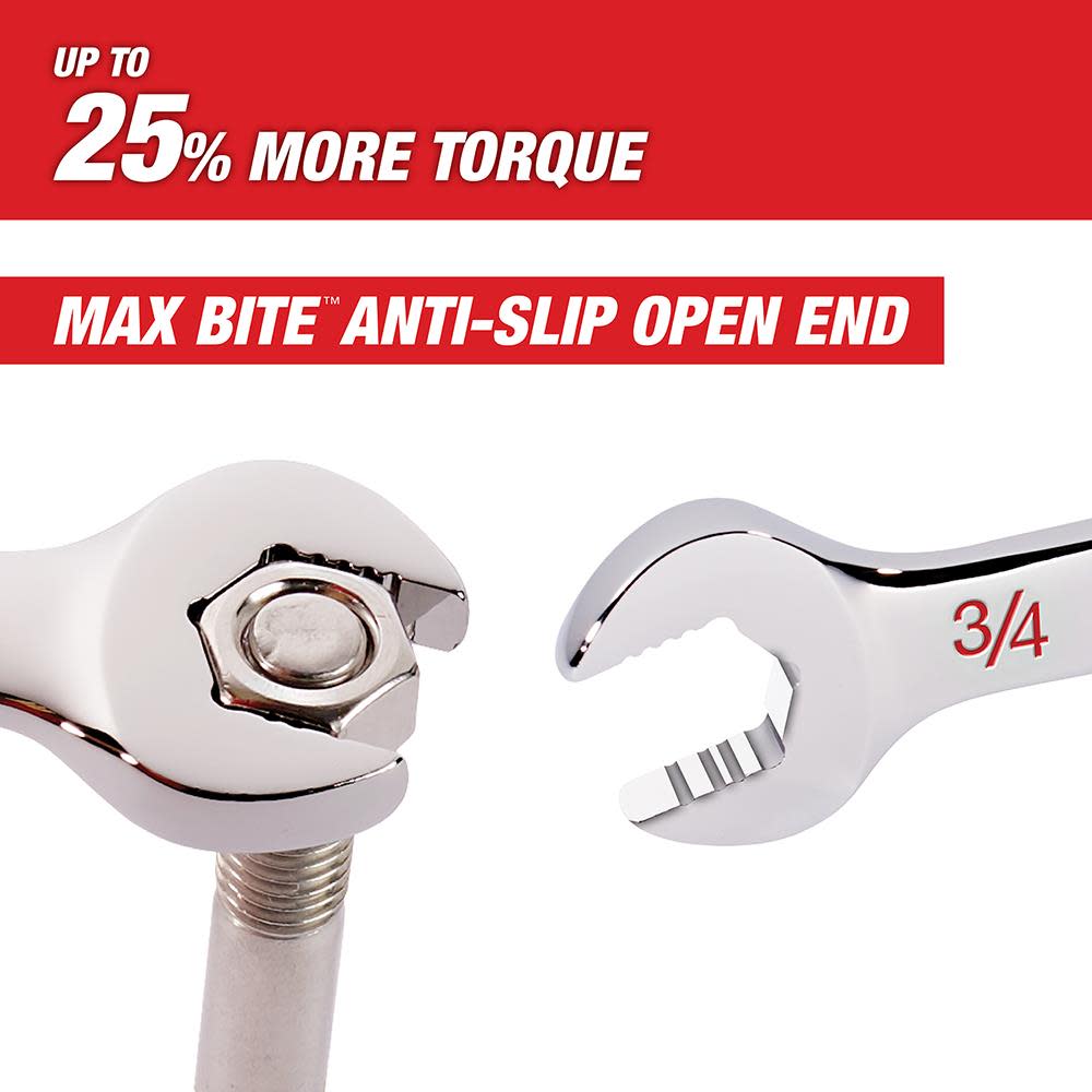 Milwaukee Combination Wrench Set SAE Flex Head Ratcheting 15pc - Ascmtools