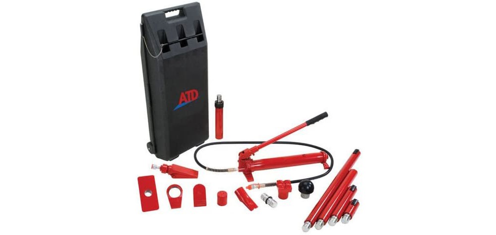 Delegard Tool Porto-Power 10 Ton Hydraulic Body Repair Jack Kit - Ascmtools